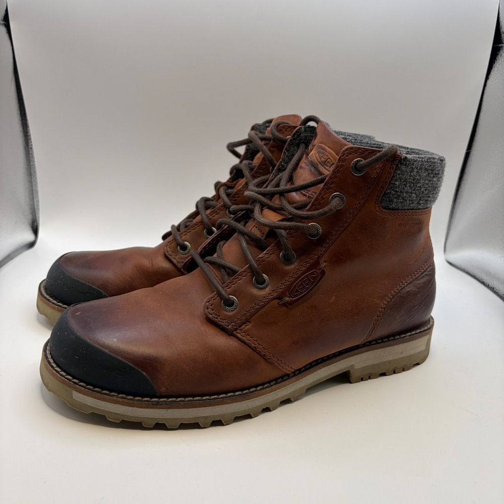 KEEN Mens The 59 II Waterproof Leather Boots Gingerbread Brown 1021656 Size 9